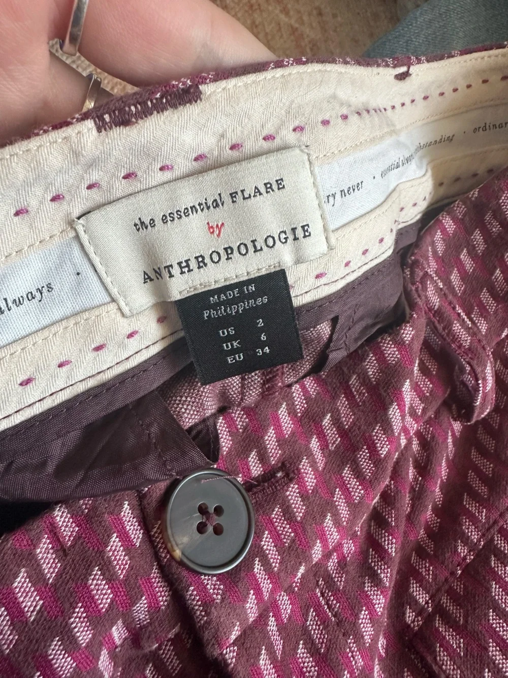 Anthropologie The Essential Slim Flared Pants size US 2